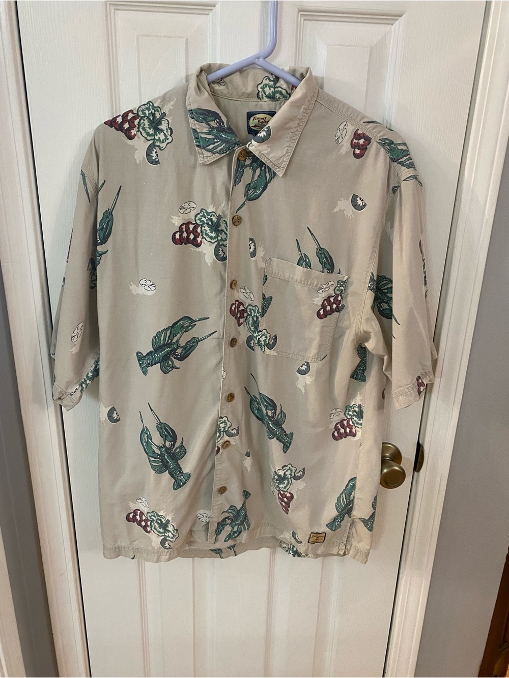 Vintage Tommy Bahama Bungalow Lobster Crawfish Camp Shirt Medium